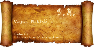 Vajsz Miklós névjegykártya